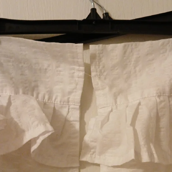 White Ruffled Curtain Panel - Picture 5 of 5